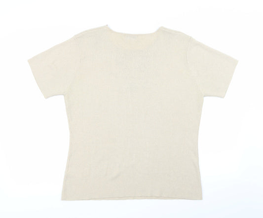 Womens UK Size 18 Essentials Beige Basic T-Shirt