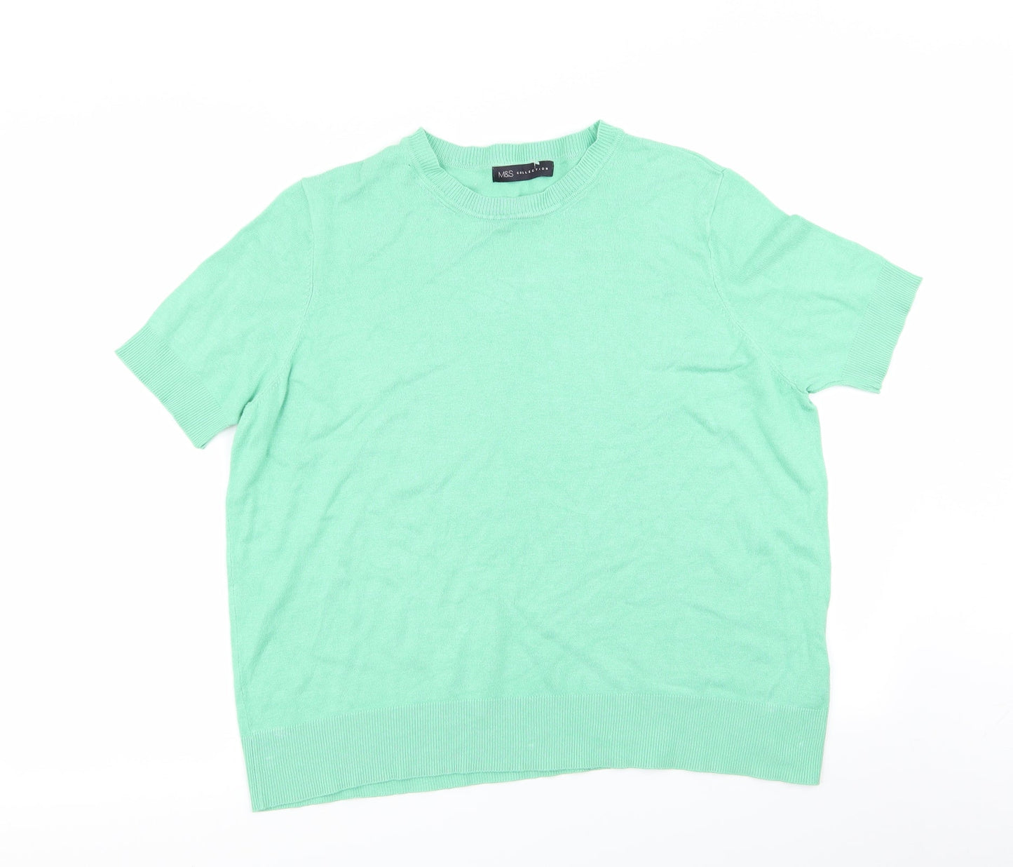 Womens UK Size 18 M&S Green Basic T-Shirt