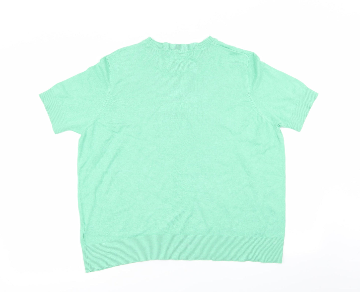 Womens UK Size 18 M&S Green Basic T-Shirt