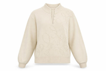 menke Womens Beige Geometric  Pullover Jumper Size 8