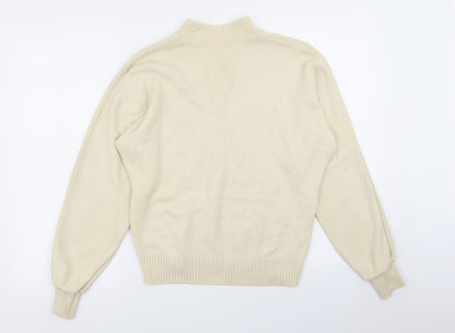 menke Womens Beige Geometric  Pullover Jumper Size 8