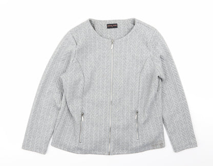 Womens UK Size 14 anna rose Grey Full Zip Jumper