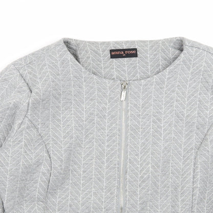 Womens UK Size 14 anna rose Grey Full Zip Jumper