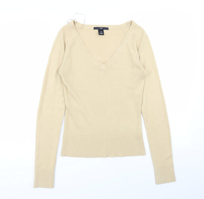 Womens UK Size XS H&M Beige Pullover Jumper