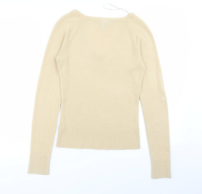 Womens UK Size XS H&M Beige Pullover Jumper