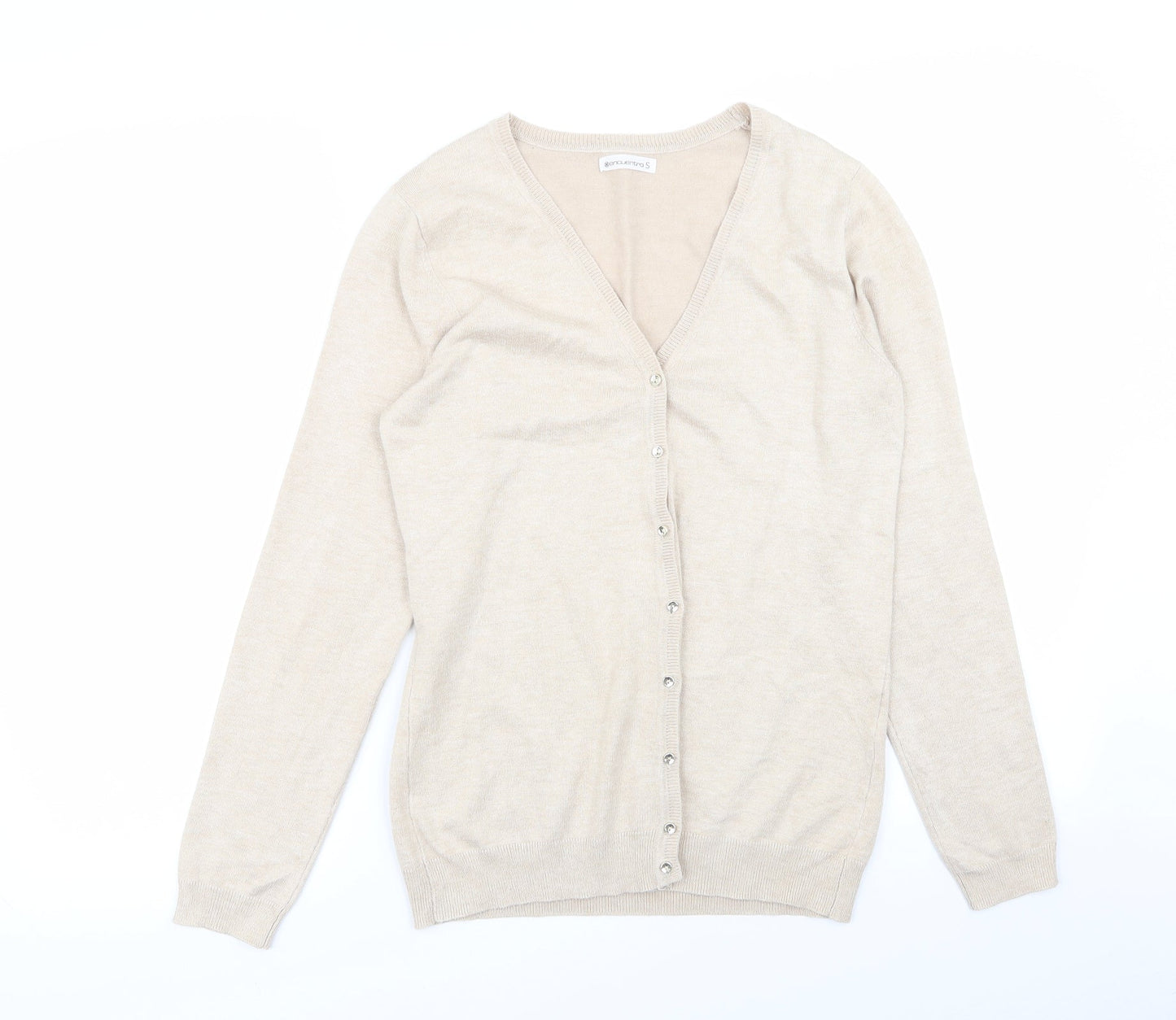 Womens UK Size S encuentro Beige Cardigan Jumper