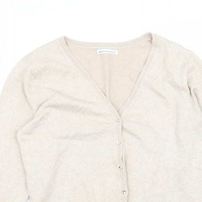 Womens UK Size S encuentro Beige Cardigan Jumper