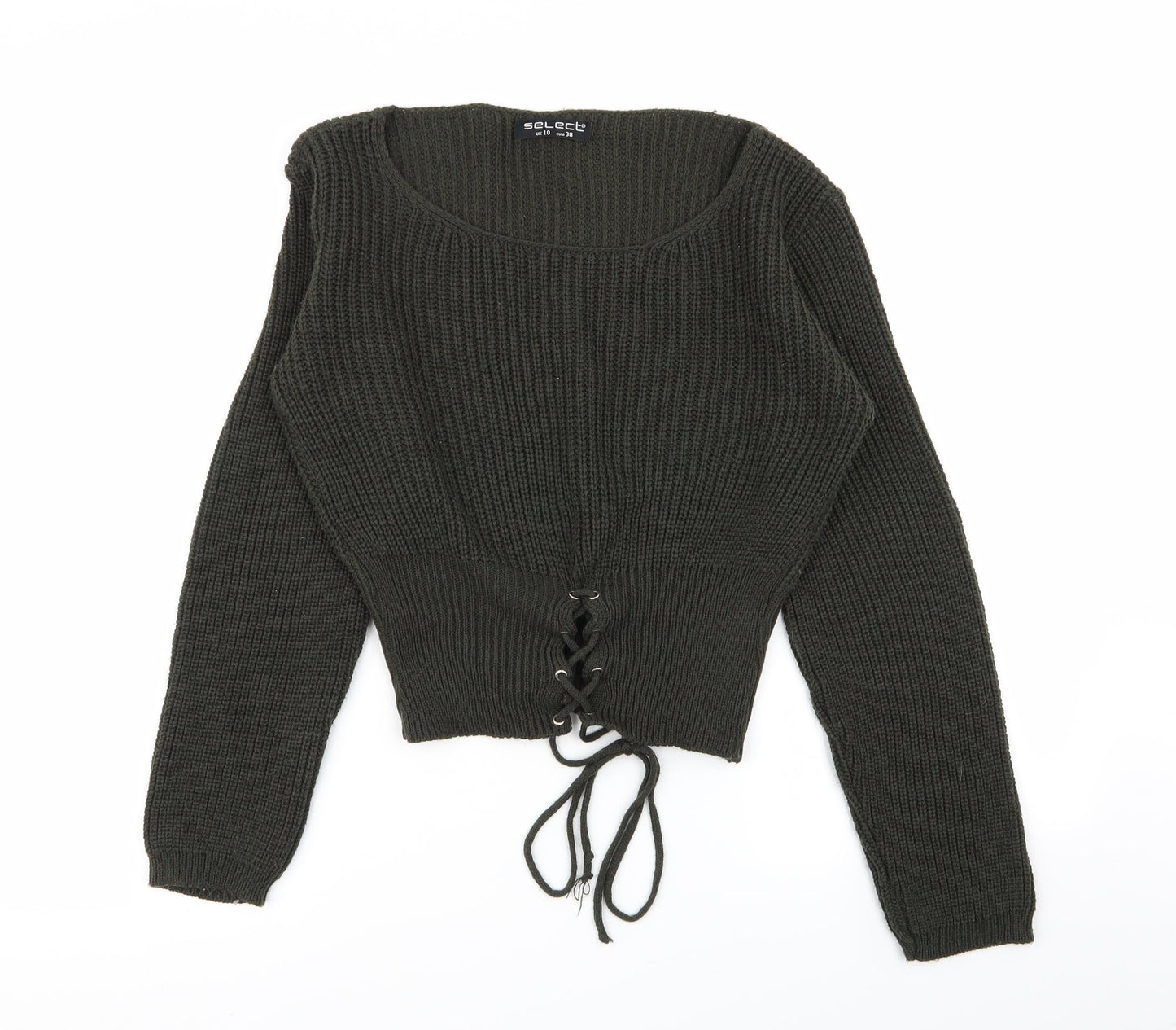 Womens UK Size 10 Select Green Pullover Jumper