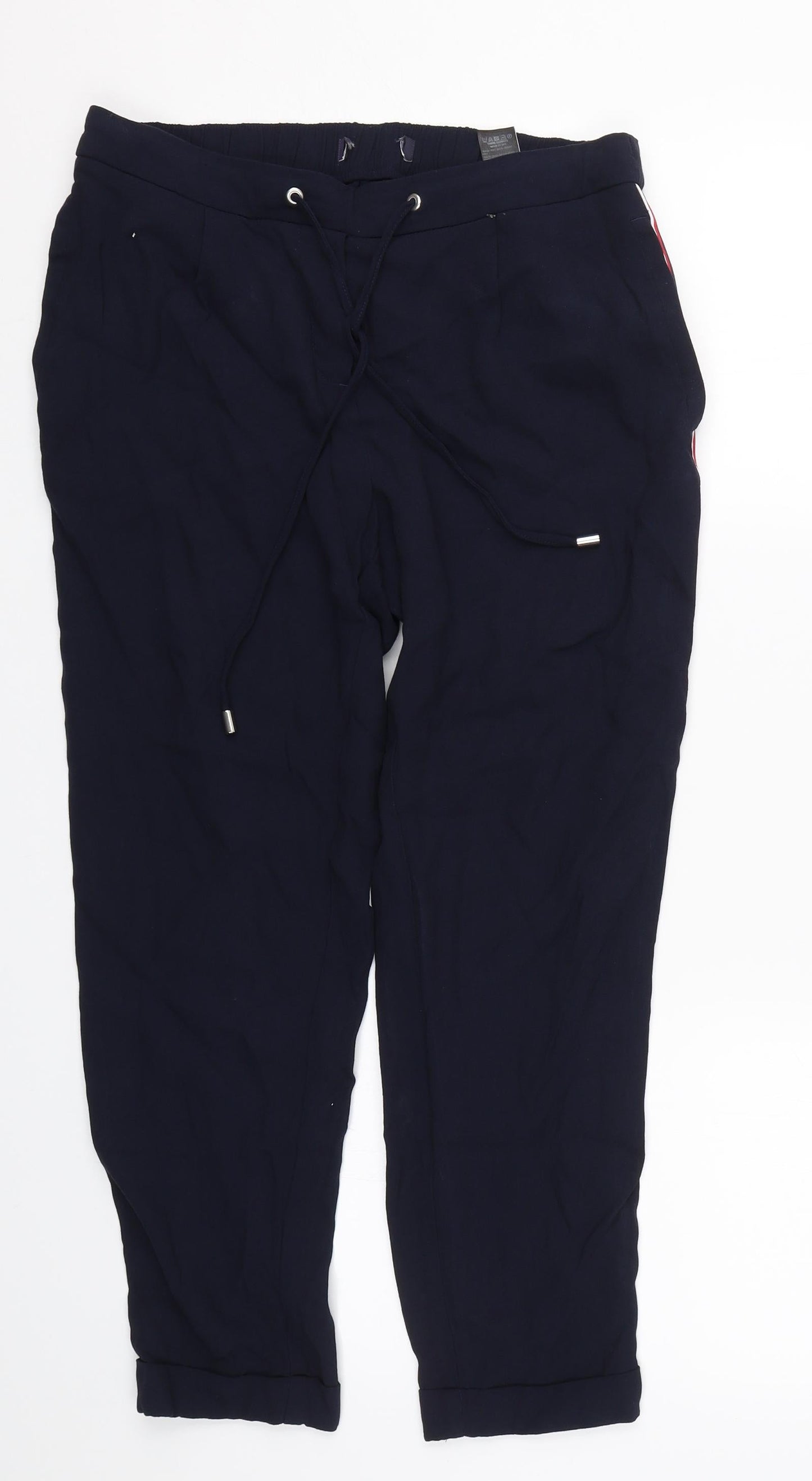 Womens UK Size 10 M&S Regular Fit Capri Blue Trousers
