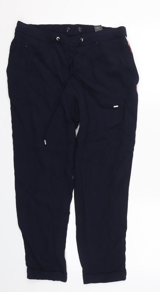 Womens UK Size 10 M&S Regular Fit Capri Blue Trousers