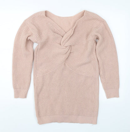 Simplee Womens Pink  Knit Pullover Jumper Size M