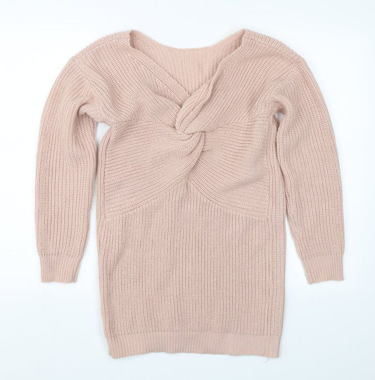 Simplee Womens Pink  Knit Pullover Jumper Size M