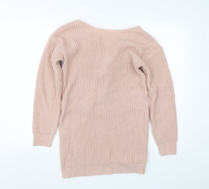 Simplee Womens Pink  Knit Pullover Jumper Size M