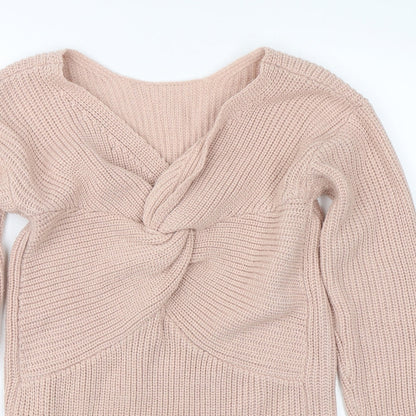 Simplee Womens Pink  Knit Pullover Jumper Size M