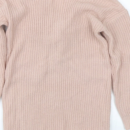 Simplee Womens Pink  Knit Pullover Jumper Size M