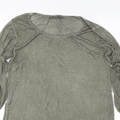 Womens UK Size L Preworn Green Basic T-Shirt