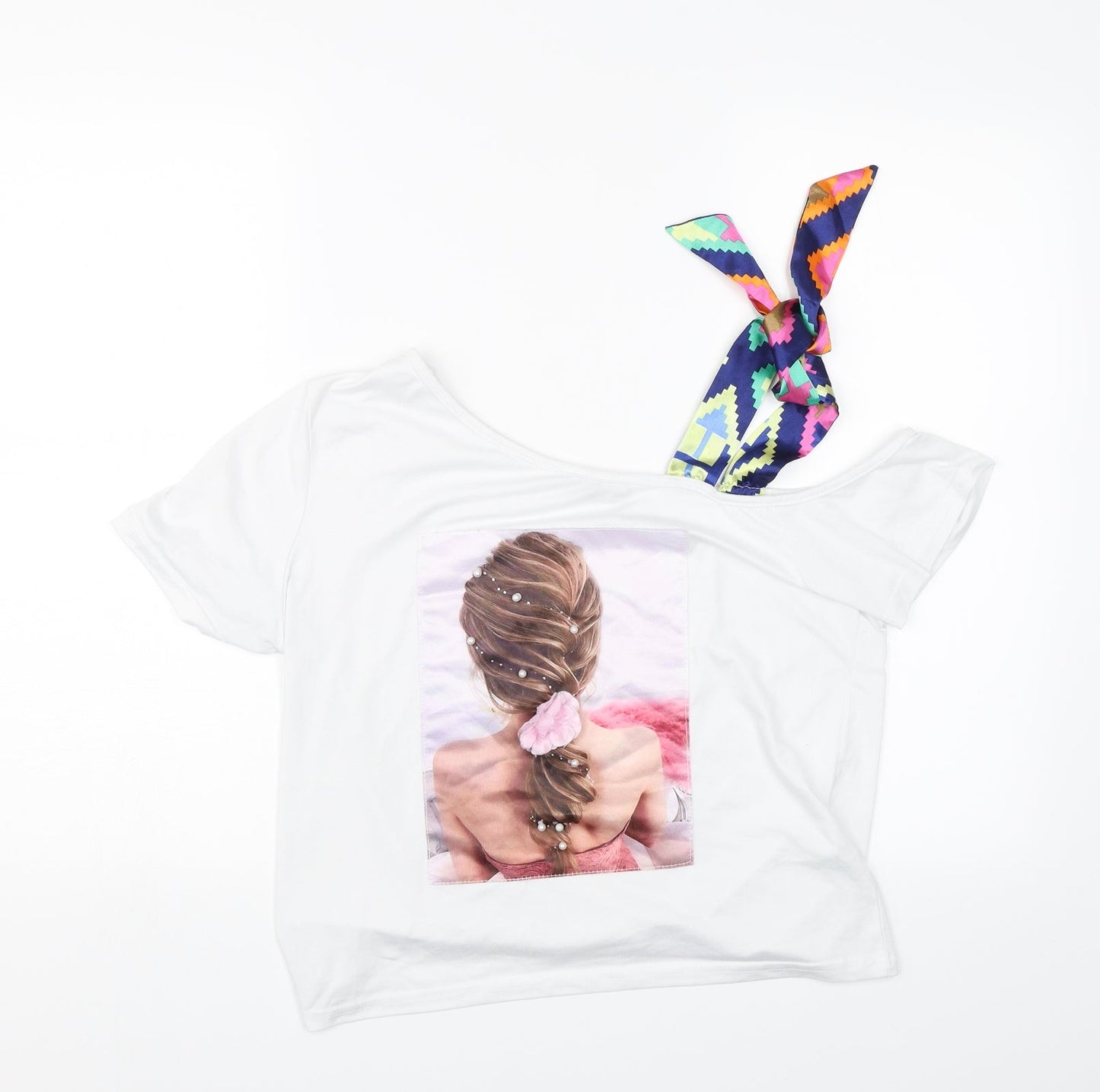 Womens UK Size S Shien White Basic T-Shirt