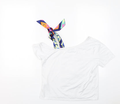 Womens UK Size S Shien White Basic T-Shirt