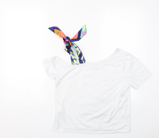 Womens UK Size S Shien White Basic T-Shirt