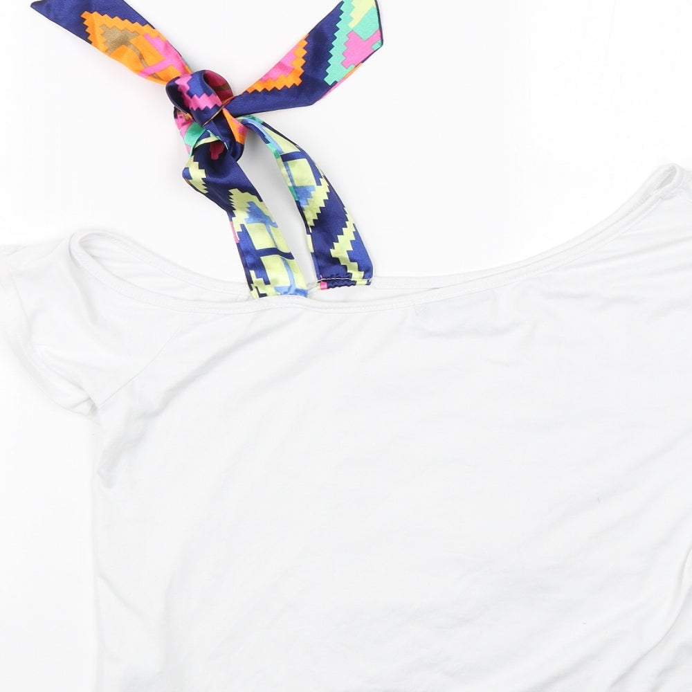 Womens UK Size S Shien White Basic T-Shirt