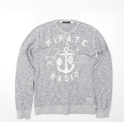 Friend or Faux Mens Grey   Pullover Sweatshirt Size S