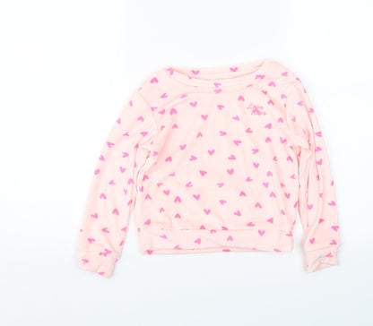 Jeff&co Girls Pink Polka Dot  Top Pyjama Top Size 4-5 Years  - Hearts