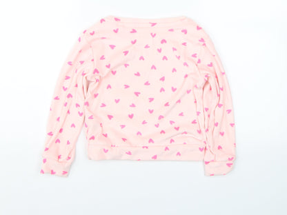 Jeff&co Girls Pink Polka Dot  Top Pyjama Top Size 4-5 Years  - Hearts