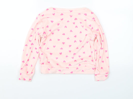 Jeff&co Girls Pink Polka Dot  Top Pyjama Top Size 4-5 Years  - Hearts