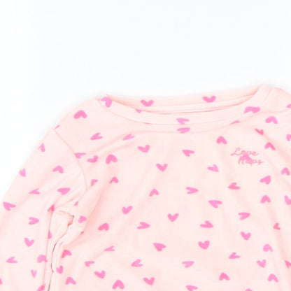 Jeff&co Girls Pink Polka Dot  Top Pyjama Top Size 4-5 Years  - Hearts