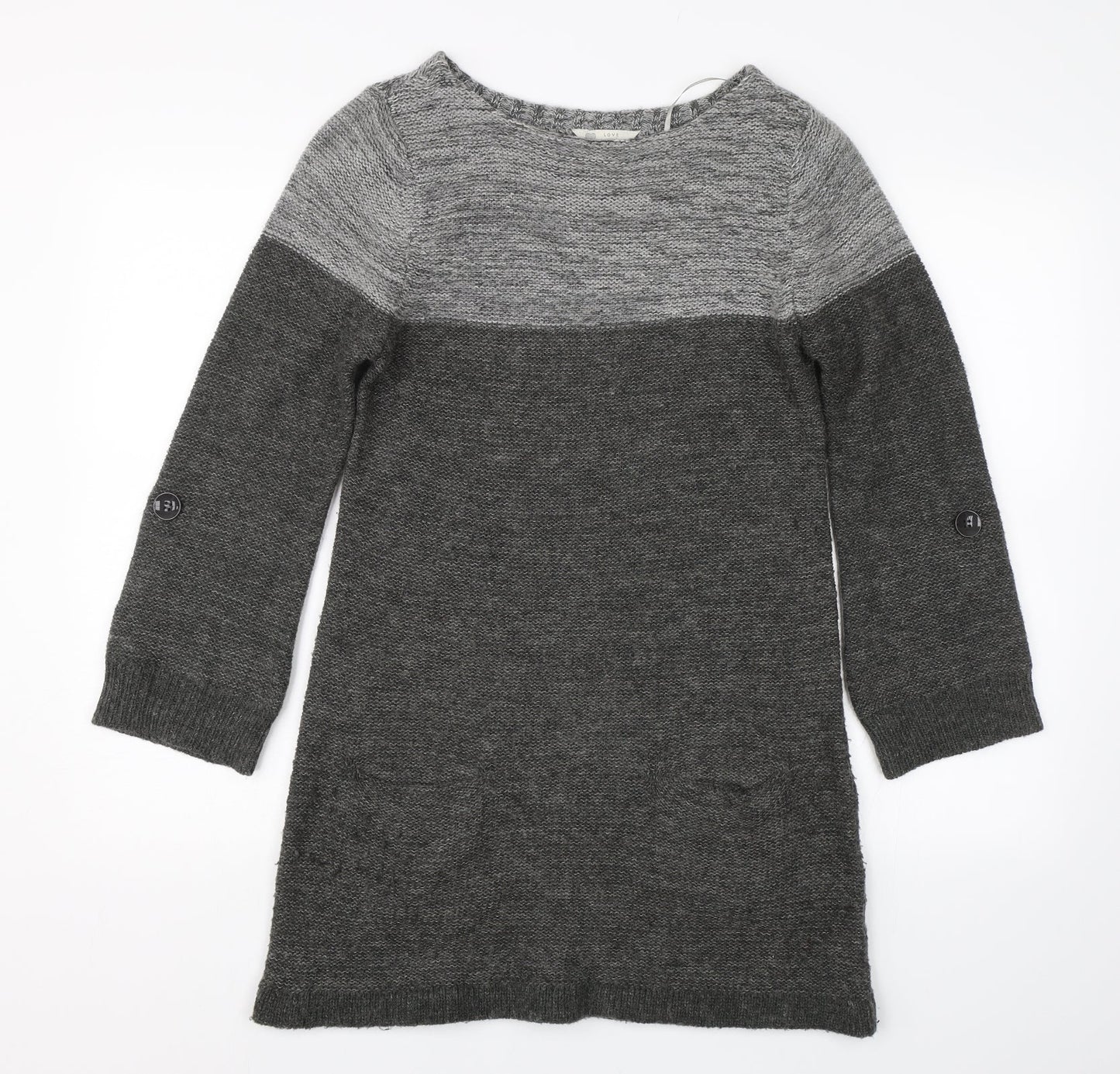 BHS Womens Grey  Knit Pullover Jumper Size 10