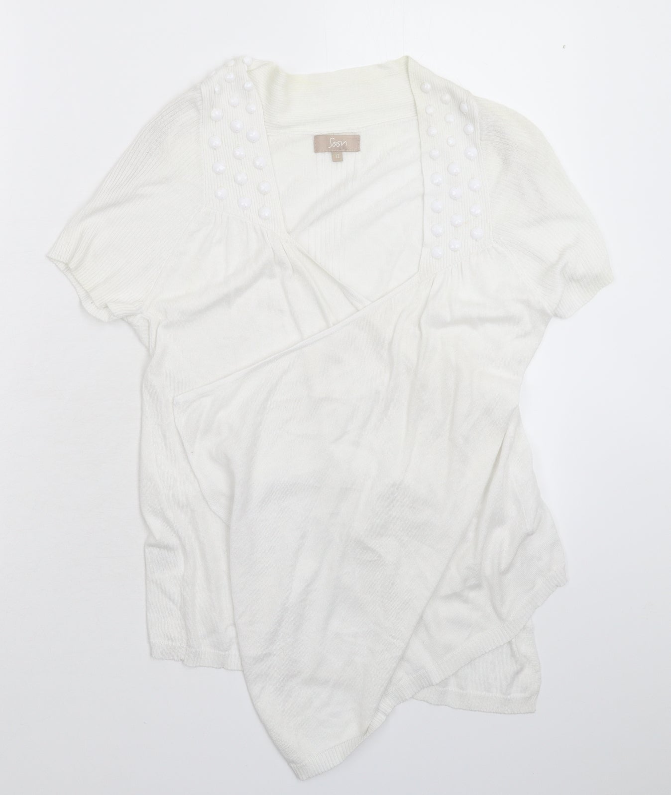 Womens UK Size 12 Soon White Cardigan Jumper