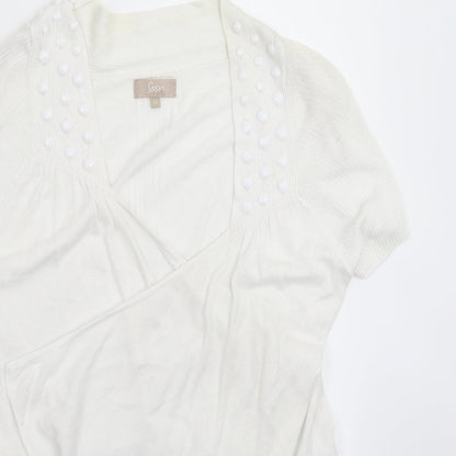 Womens UK Size 12 Soon White Cardigan Jumper