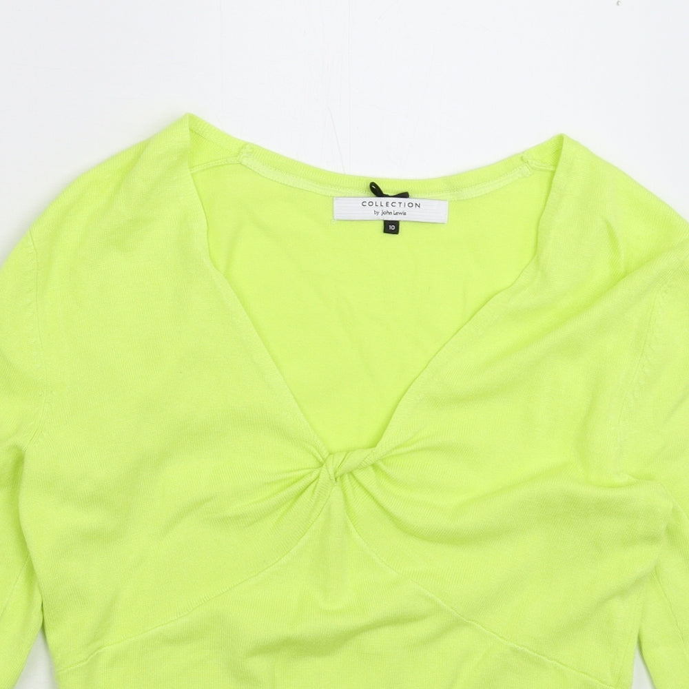 Womens UK Size 10 John Lewis Green Pullover Jumper