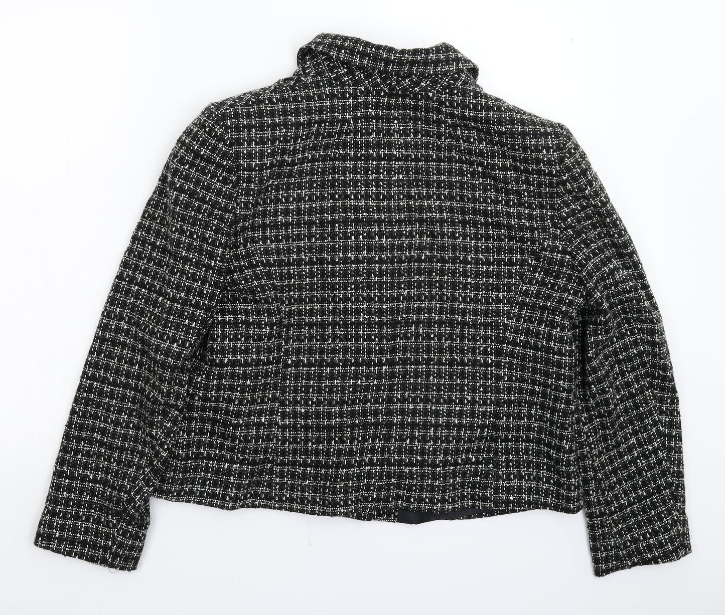 M&Co Womens Black Check  Jacket Blazer Size 14