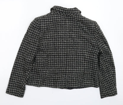 M&Co Womens Black Check  Jacket Blazer Size 14