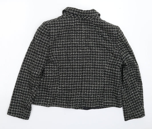 M&Co Womens Black Check  Jacket Blazer Size 14
