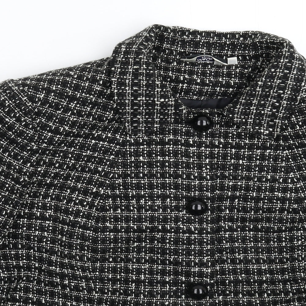 M&Co Womens Black Check  Jacket Blazer Size 14