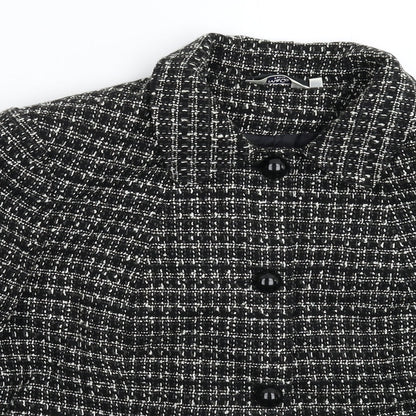 M&Co Womens Black Check  Jacket Blazer Size 14