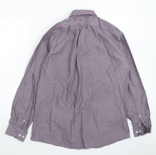 Mens UK Collar Size M Eddie Bauer Smart Purple  Dress Shirt