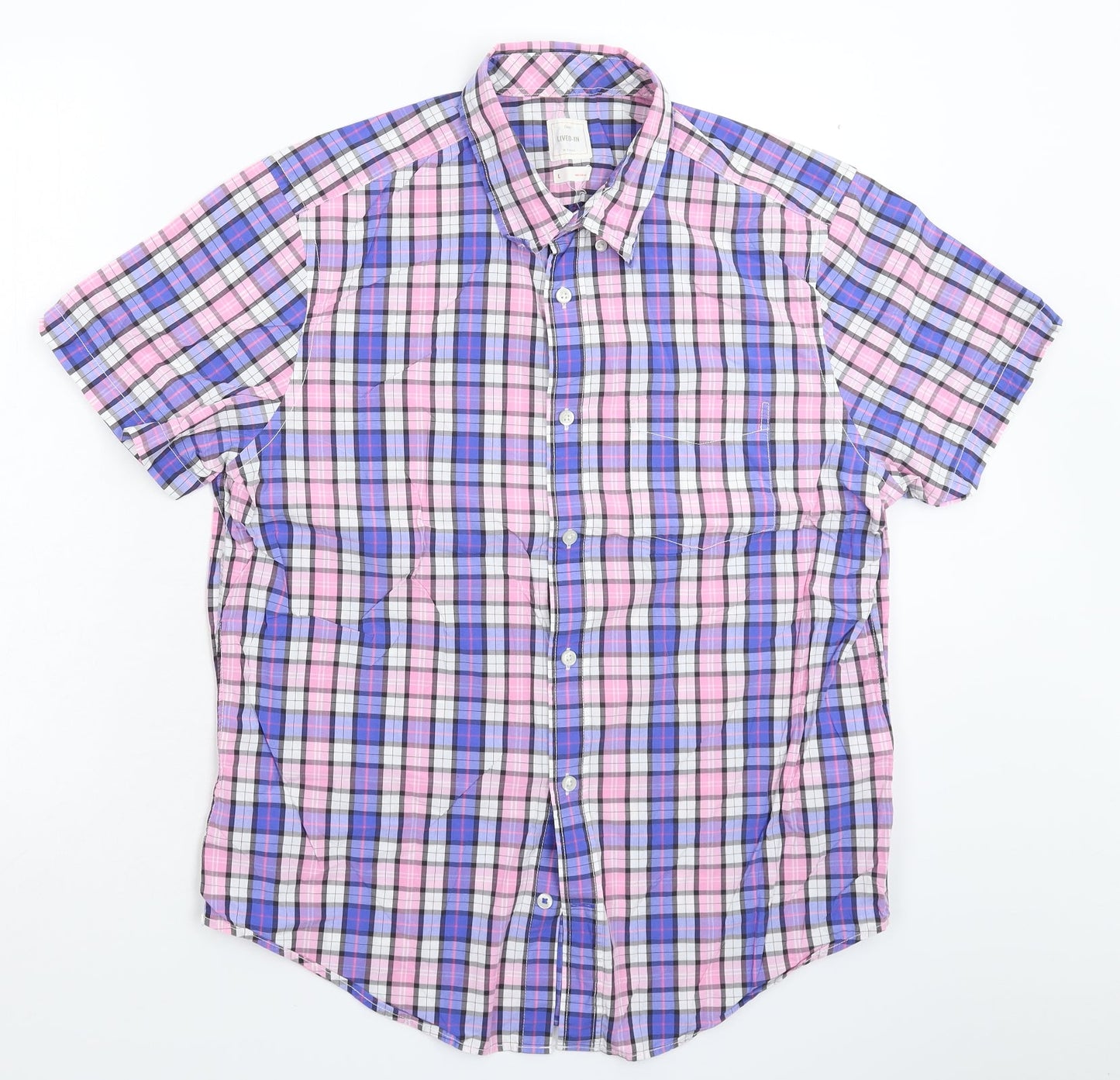 Mens UK Size L Gap Multicoloured  Button-Up Short Sleeve Casual Shirt