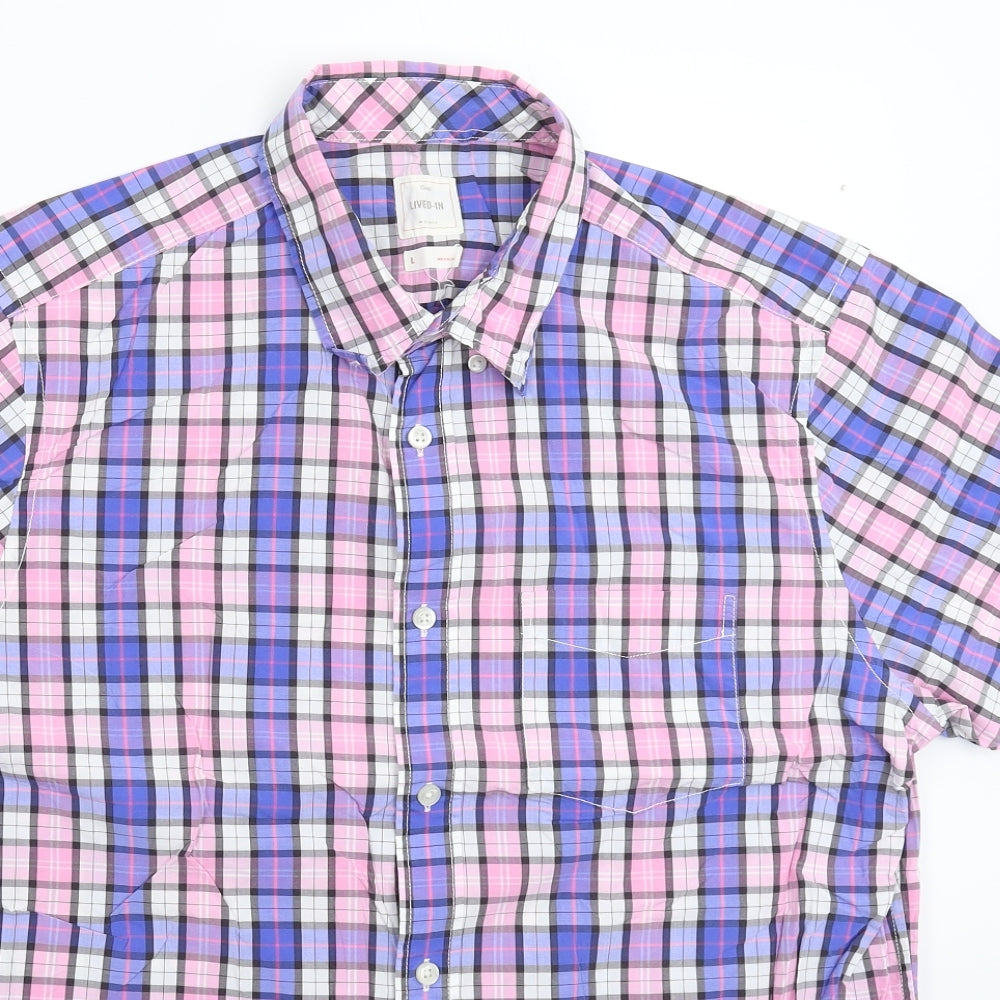 Mens UK Size L Gap Multicoloured  Button-Up Short Sleeve Casual Shirt