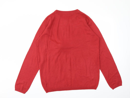 Livergy Womens Red Animal Print  Pullover Jumper Size M