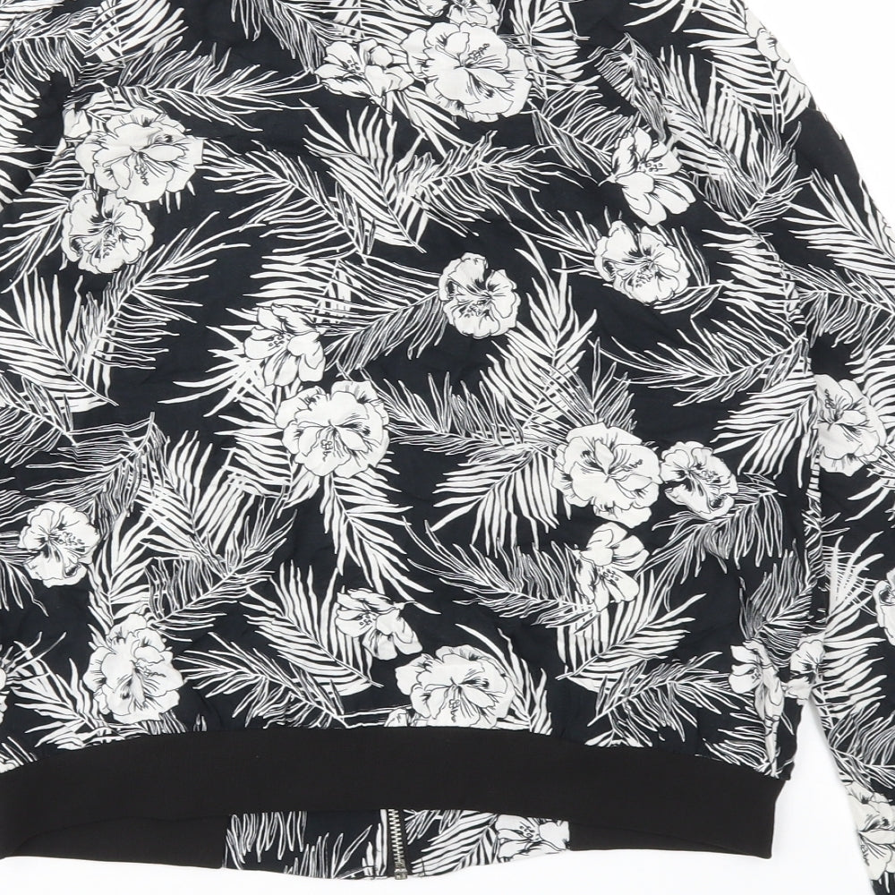 F&F Womens Black Floral  Jacket  Size 8