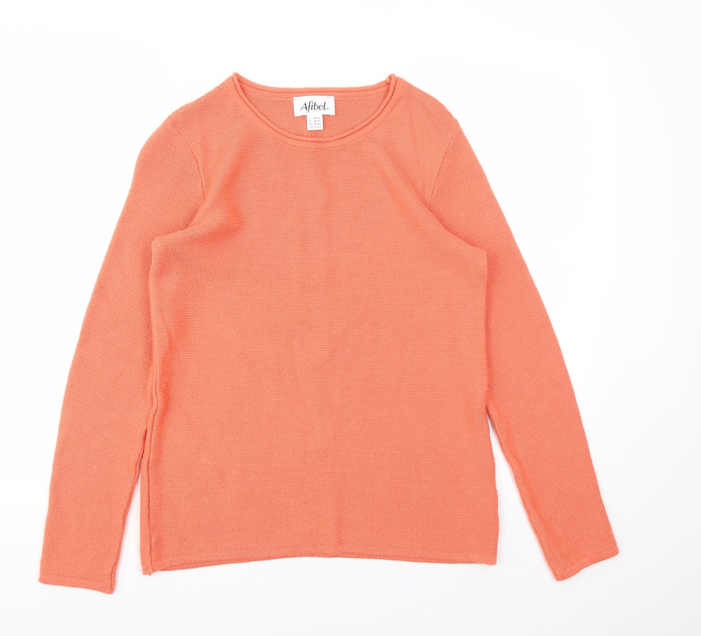 Womens UK Size 10 Afibel Orange Pullover Jumper