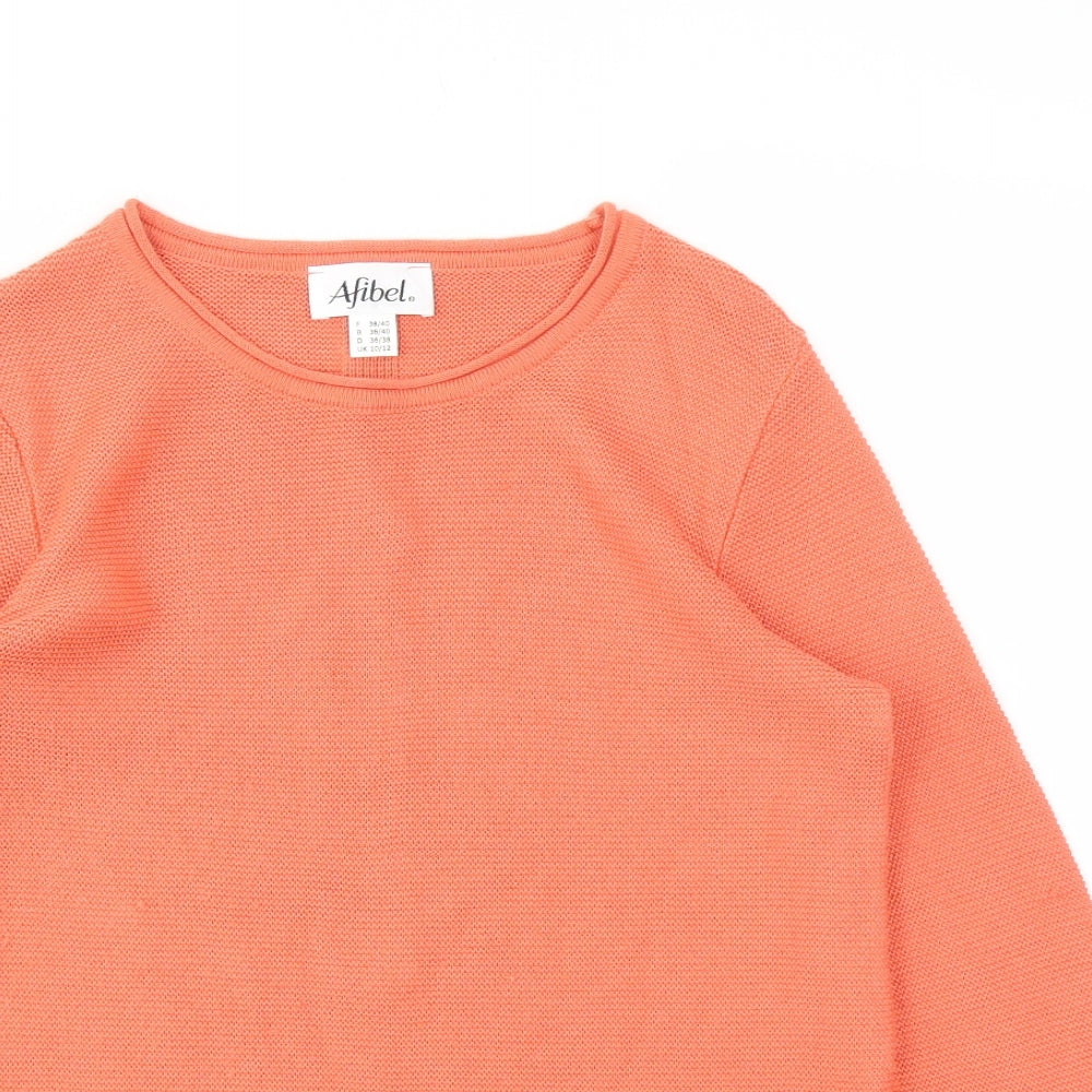 Womens UK Size 10 Afibel Orange Pullover Jumper