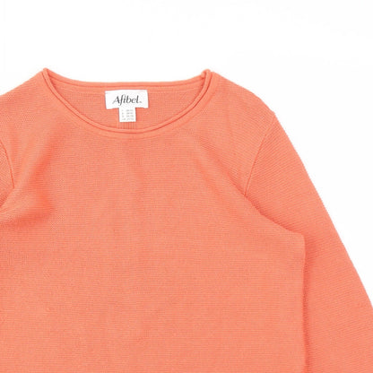 Womens UK Size 10 Afibel Orange Pullover Jumper