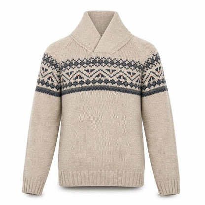 TEX Mens Beige Argyle/Diamond  Pullover Sweatshirt Size S