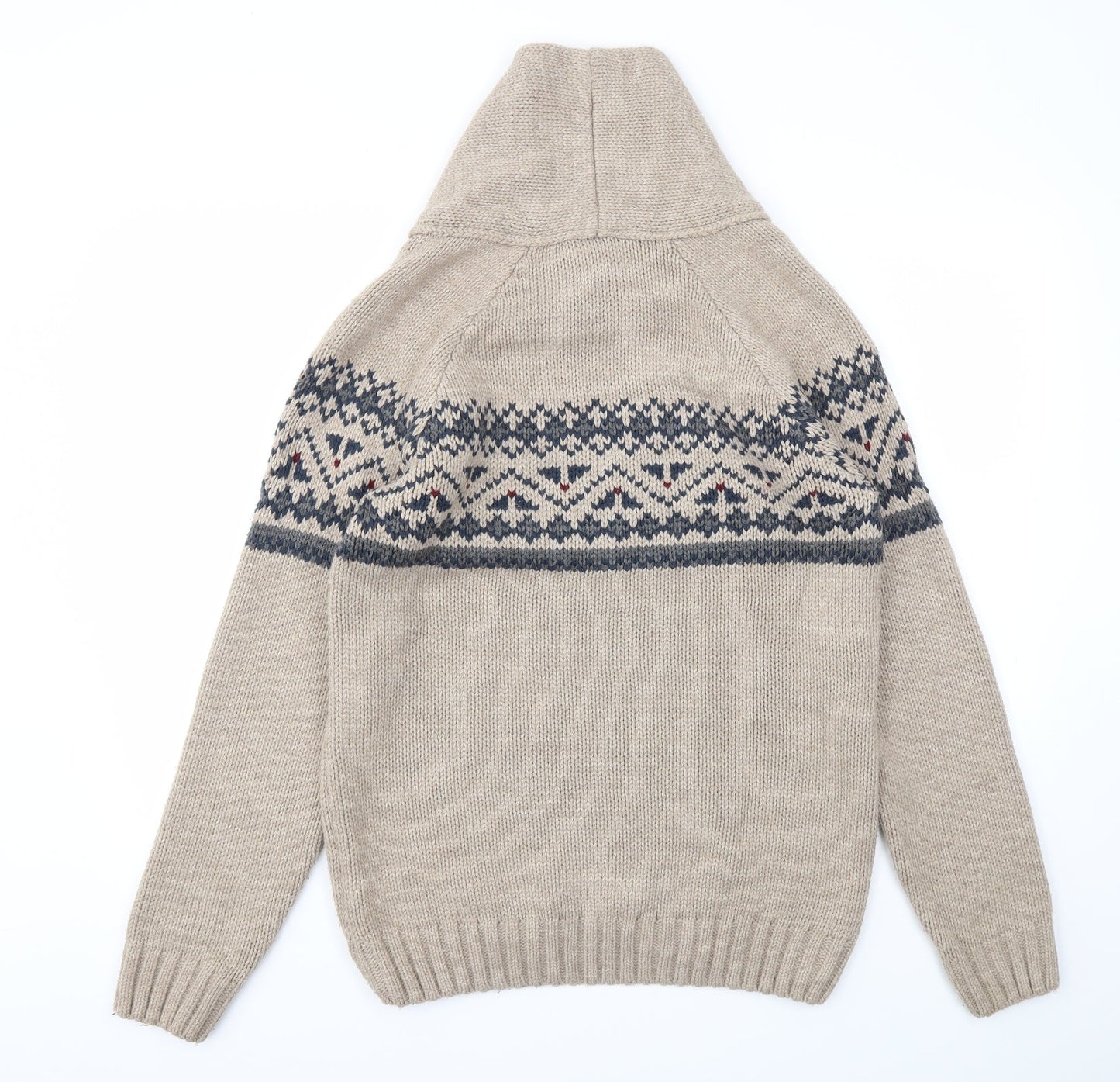TEX Mens Beige Argyle/Diamond  Pullover Sweatshirt Size S