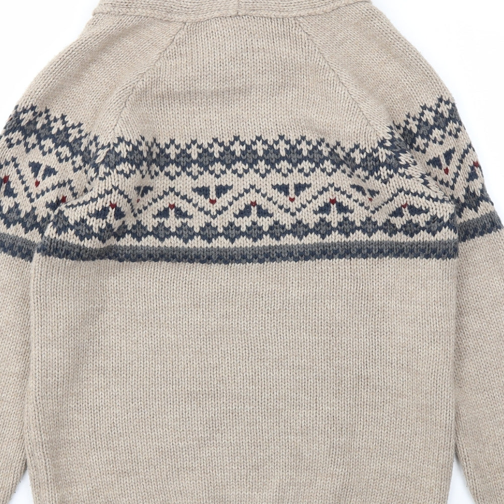 TEX Mens Beige Argyle/Diamond  Pullover Sweatshirt Size S