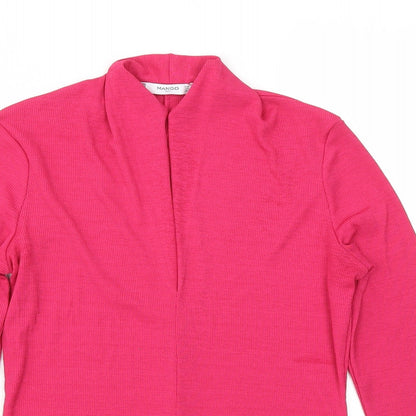 Womens UK Size M Mango Pink Basic Blouse